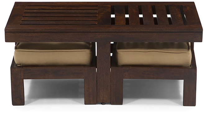 Caffino Coffee Table Set(Walnut&Beige)